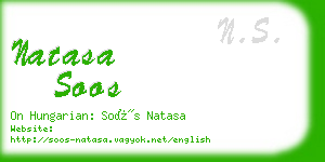 natasa soos business card